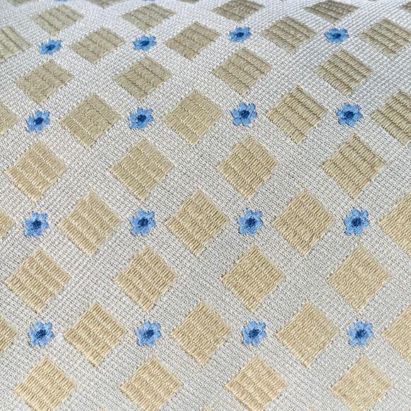 CORNELIANI Beige Light Blue Abstract Floral Silk Jacquard Tie - Picture 2 of 5